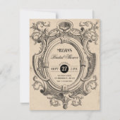 Vintage gothic arch bridal shower einladung (Vorderseite)