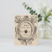 Vintage gothic arch bridal shower einladung (Stehend Vorderseite)