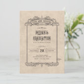 Vintage gothic arch graduation einladung (Stehend Vorderseite)
