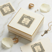 Vintage Gothic Arch Heraldic Crest Wedding  Quadratischer Aufkleber