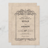 Vintage gothic arch save the date (Vorne/Hinten)