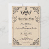 Vintage gothic arch wedding save the date (Vorderseite)