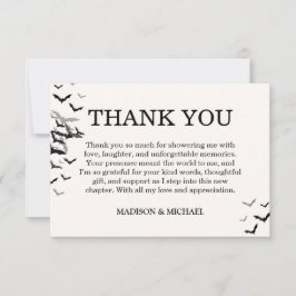 Vintage Gothic Black Bat Wedding Dankeskarte