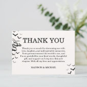 Vintage Gothic Black Bat Wedding Dankeskarte (Stehend Vorderseite)