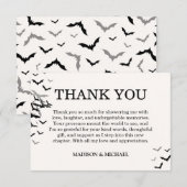 Vintage Gothic Black Bat Wedding Dankeskarte (Vorne/Hinten)