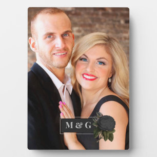 Vintage Gothic Black Rose Hochzeitmonographie Fotoplatte