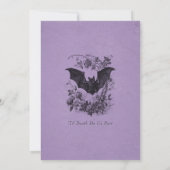 Vintage Gothic Black Toile Bat Purple Wedding Einladung (Rückseite)