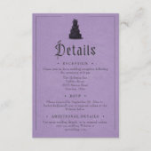 Vintage Gothic Black Toile Purple Wedding Begleitkarte (Vorderseite)