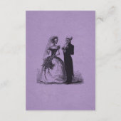 Vintage Gothic Black Toile Purple Wedding Begleitkarte (Rückseite)
