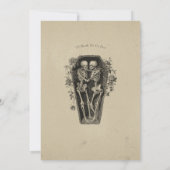 Vintage Gothic Black Toile Tan Wedding Einladung (Rückseite)