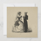 Vintage Gothic Black Toile Tan Wedding Save The Date (Rückseite)