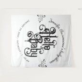 Vintage Gothic Dark Hello Baby Shower Hintergrund Wandteppich (Vorderseite (Horizontal))