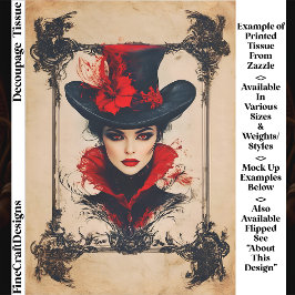 Vintage Gothic Femme Fatale Villain FH8L Decoupage Seidenpapier