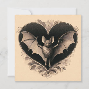 Vintage Gothic Fledermaus Valentinstag Gothic Retr Karte