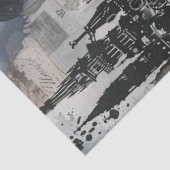 Vintage Gothic Girl & Raven Decoupage Seidenpapier (Detail)