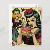 Vintage Gothic Girls Postkarte (Vorne/Hinten)