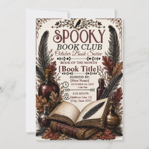 Vintage Gothic Gruseliger Buchclub Halloween Einladung