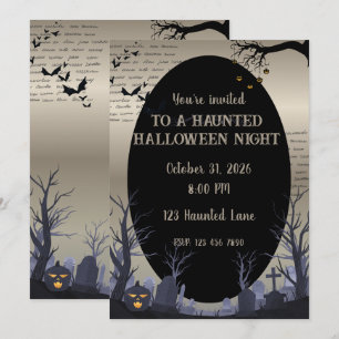Vintage-Gothic-Halloween-Friedhofsfeier Einladung
