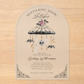 Vintage Gothic Halloween Mobile Spooky Baby Dusche Acryleinladungen (Vorderseite)