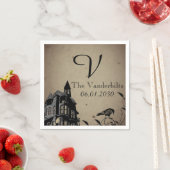 Vintage Gothic House Monogram Wedding Serviette (Beispiel)