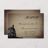 Vintage Gothic House Wedding Response Card RSVP Karte (Vorne/Hinten)