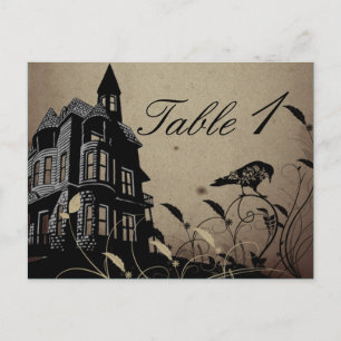 Vintage Gothic House Wedding Table Number Postkarte