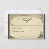 Vintage Gothic Medieval Parchment Wedding RSVP Karte (Vorderseite)