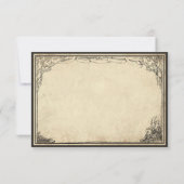 Vintage Gothic Medieval Parchment Wedding RSVP Karte (Rückseite)
