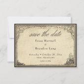 Vintage Gothic Medieval Parchment Wedding Save The Date (Vorderseite)