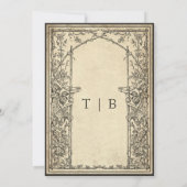 Vintage Gothic Medieval Vine Parchment Handfasting Einladung (Rückseite)