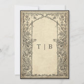 Vintage Gothic Medieval Vine Parchment Wedding Einladung (Rückseite)