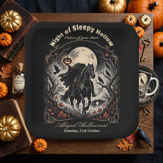Vintage Gothic Night Kopf-loser Reiter Vollmond Pappteller