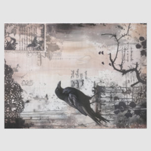 Vintage-Gothic-Raben-Decoupage Seidenpapier
