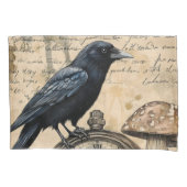 Vintage Gothic Raven Kissenbezug (Vorderseite)