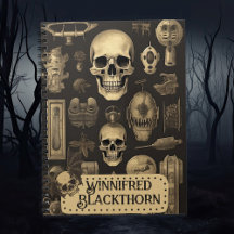 Vintage Gothic Skulls, unheimlich Halloween Monogr