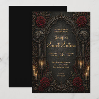 Vintage Gothic Sweet 16 Einladung