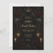 Vintage Gothic Sweet 16 Einladung (Vorderseite)