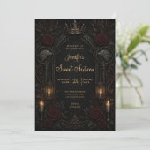 Vintage Gothic Sweet 16 Einladung (Stehend Vorderseite)