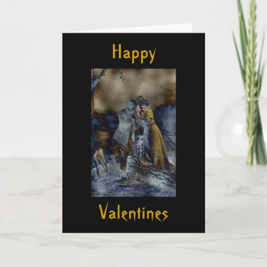 Vintage Gothic-Valentinstag-Karte Feiertagskarte (Vorderseite)