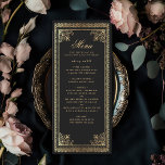 Vintage Gothic-Viktorianische Hochzeit Menükarte<br><div class="desc">Elegantes und modernes Hochzeitsdesign inspiriert durch einen gotischen Viktorianischen Kunststil. Design ist keine echte Folie. Matching Items in unserem Shop für ein komplettes Party Thema. Für weitere Fragen kontaktieren Sie uns bitte unter ThePaperieGarden@gmail.com.</div>