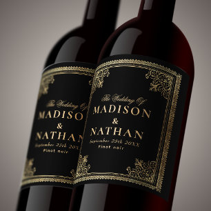 Vintage Gothic-Viktorianische Hochzeit Weinetikett