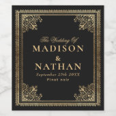 Vintage Gothic-Viktorianische Hochzeit Weinetikett (Einzelnes Label)