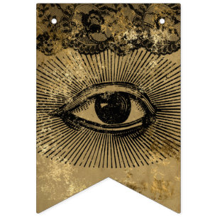 Vintage Gothic Wimpel Flaggen Pergament