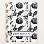 Vintage Gothic Witch Planner – Skull & Raven Planer (Vorderseite)