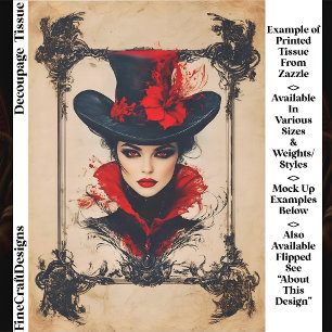Vintage-Gothik Femme Fatale Bösewicht FH8R Decoupa Seidenpapier