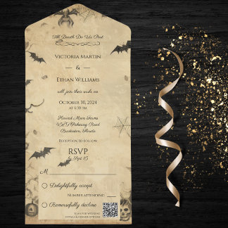 Vintage-Gothik-Halloween-QR-Code All In One Einladung