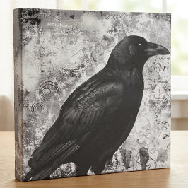 Vintage-Gothik-Raben-Grunge-Kunstwerk Leinwanddruck