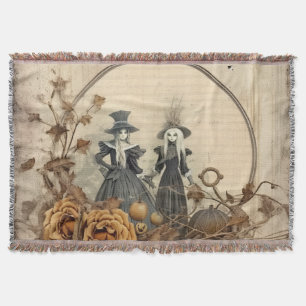 Vintage gothische Hexen Herbstpergament Decke