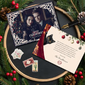 Vintage-Gotik-Foto-Flach-Festtagskarte Feiertagskarte