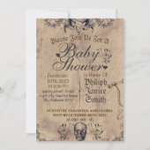 Vintage Gotik, Halloween-Kinderdusche Einladung (Vorderseite)